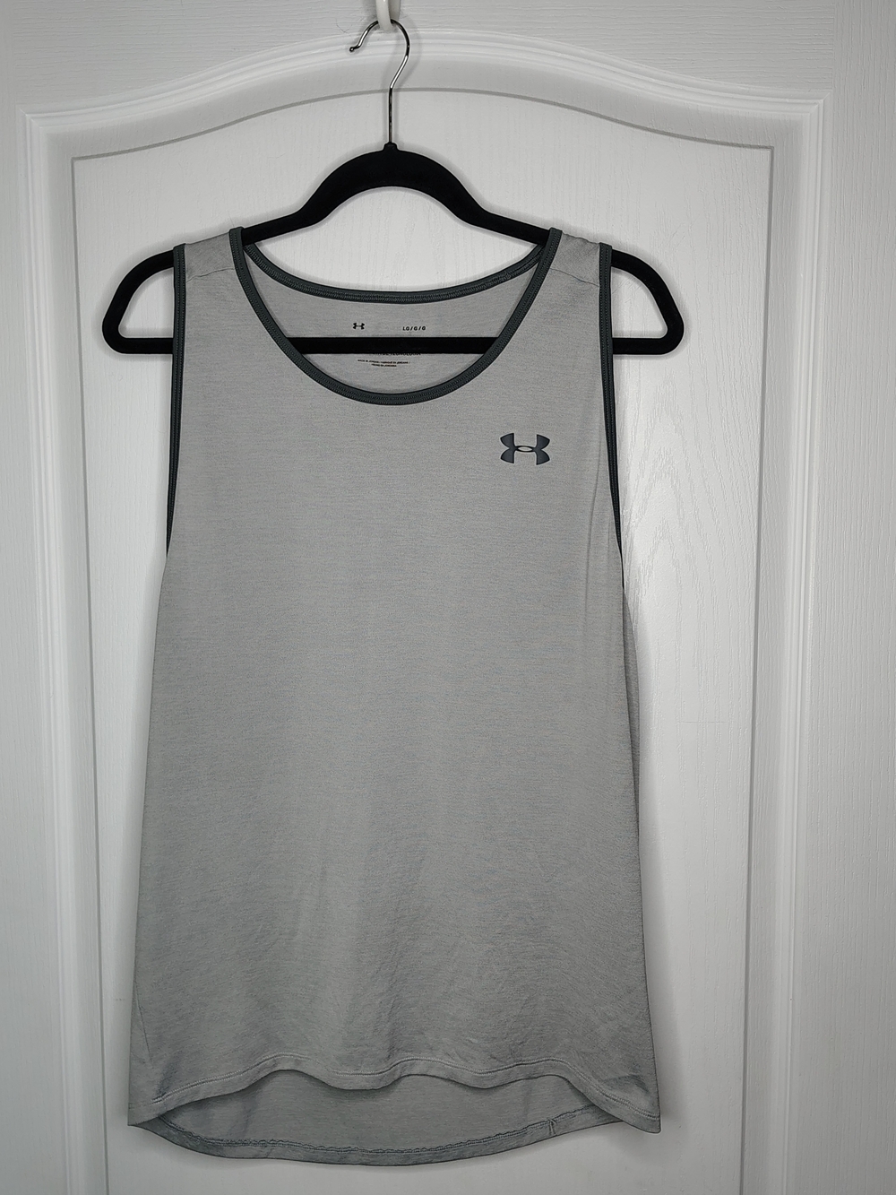 Under Armour Men's Light Gray Performance Tank with Dark Gray Trim